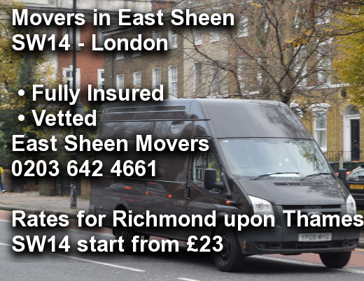 Movers in East Sheen SW14, Richmond upon Thames